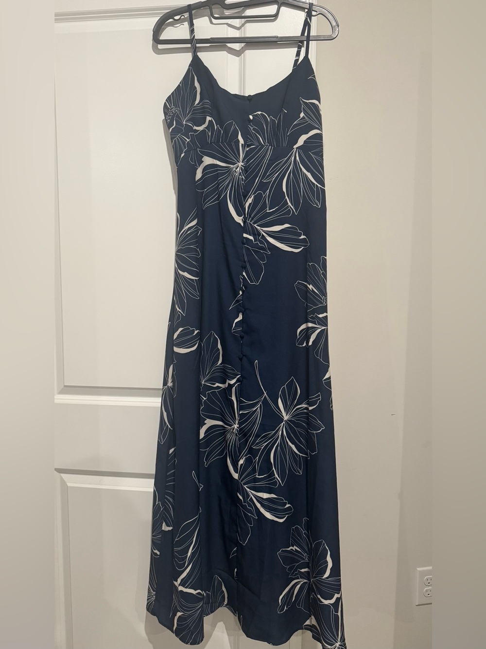 VALENTE DRESS NAVY TWO TONE BLOCK PRINT FLORAL